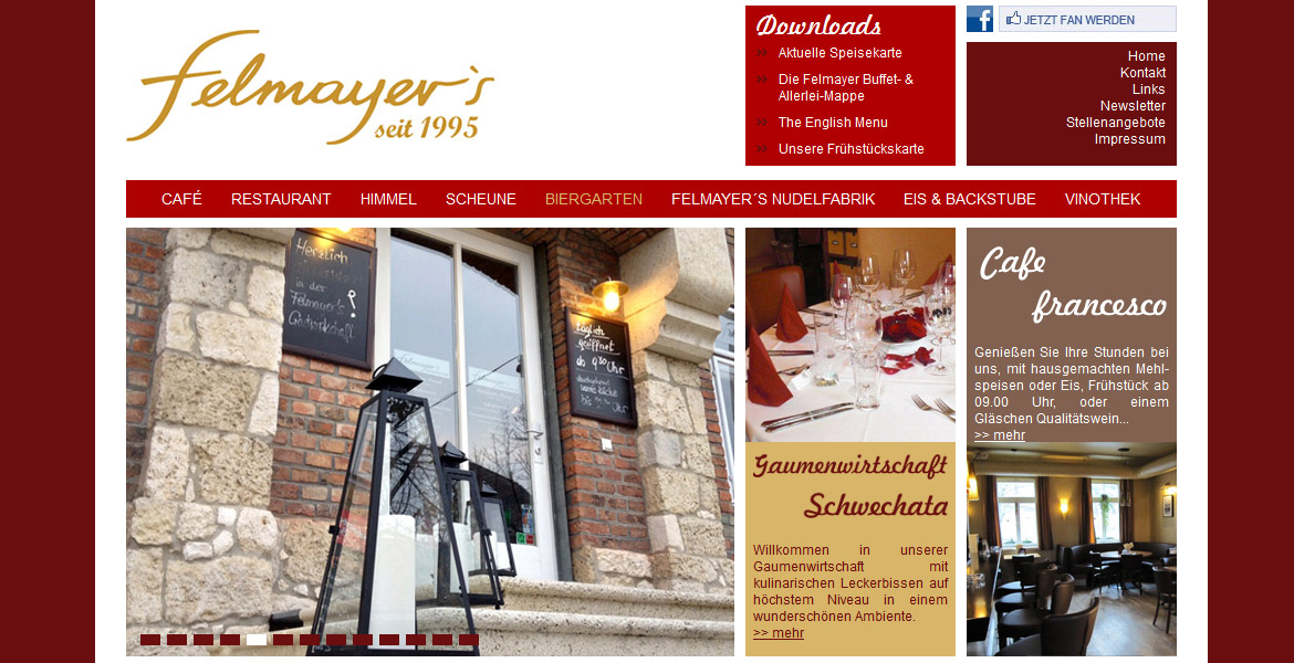 Webdesign Homepage - Felmayer Restaurant